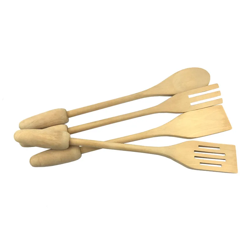 Kitchen Utensils Set Wooden Spoon Fork Turner Spatula Natural Kitchen Tools