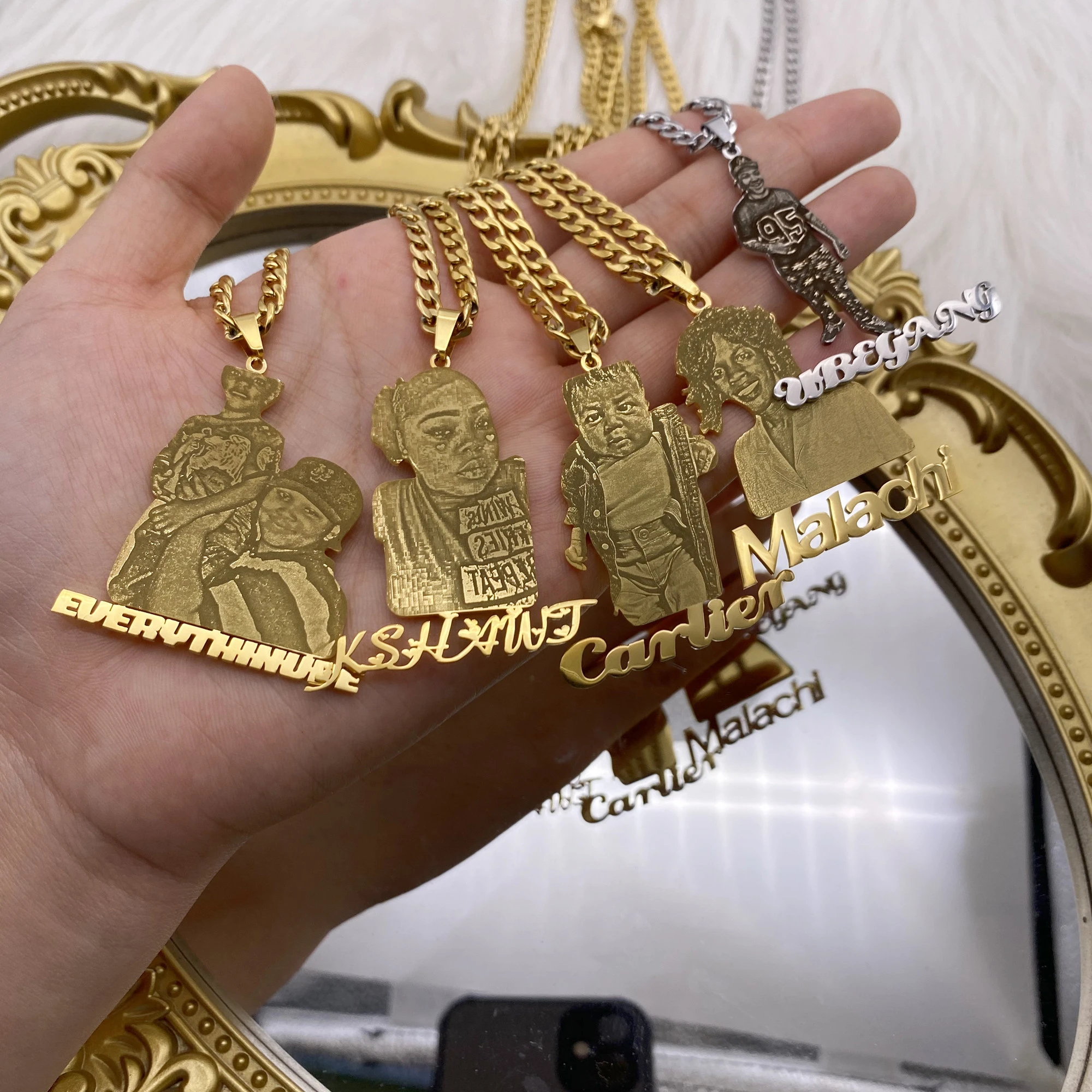 Collar personalizado con foto y nombre para mujer, colgante con placa con nombre de acero inoxidable, regalo de Collares| - AliExpress