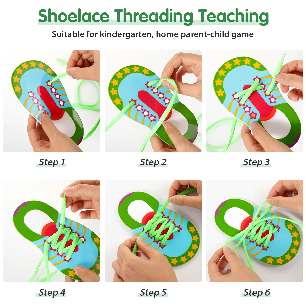 Shoes Toys Lacing Tie Threading Shoe Laces Kit Toy Shoelaces Practice Tying Teaching Wooden Kids Aids Model Learn Shoelace