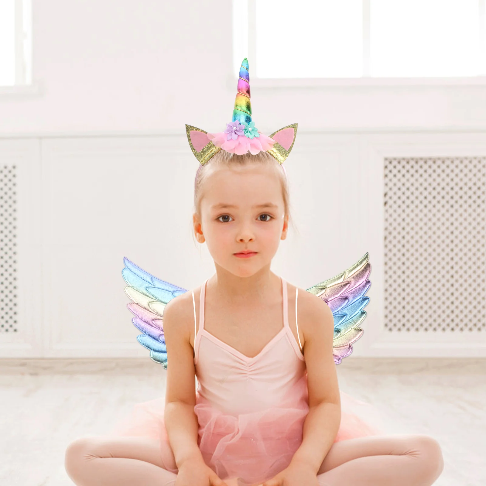

Christmas Angel Wing And Hair Dress Outfit For Kids Birthday Party Costume Stage Performance(Headband, Random Pattern)