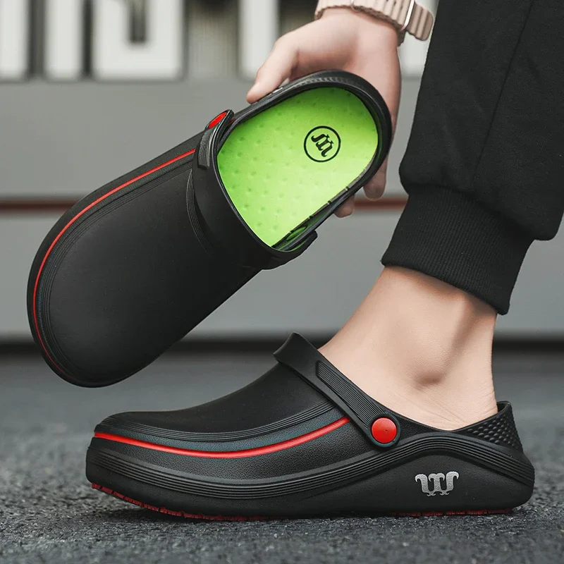 EVA Chef Shoes Lightweight Work Shoes Non-slip Outdoor Safety Shoes Waterproof Comfortable Walking Shoes Oil-proof for Kitchen
