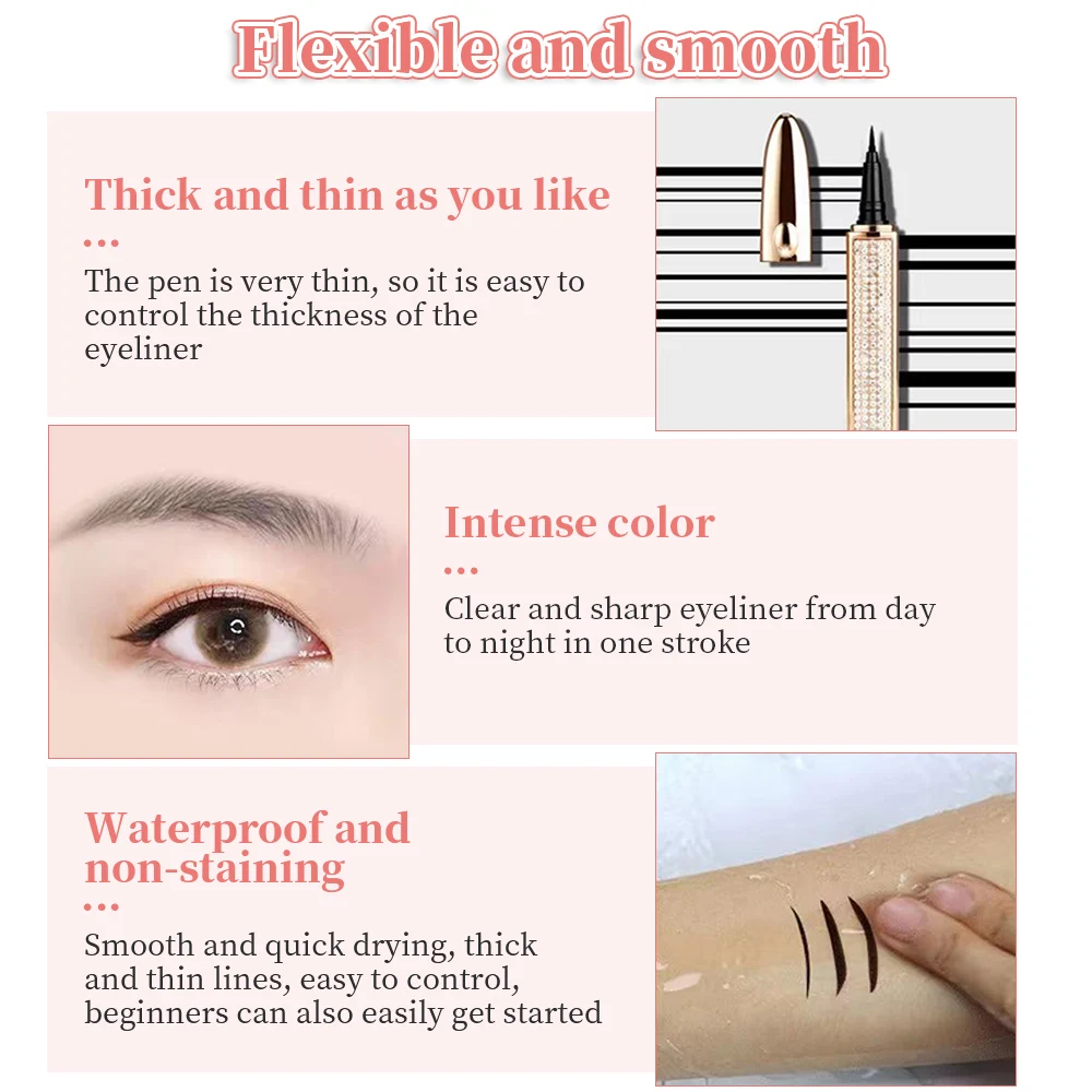 Selbst klebender Eyeliner-Stift für falsche Wimpern kleber frei magnetisch frei wasserdicht, kein blühendes Eyeliner-Bleistift-Make-up-Tool