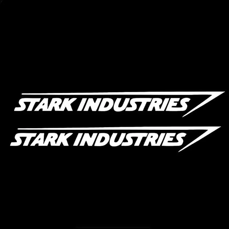 Фото Виниловая Водонепроницаемая наклейка jpct 2 x stark industries для кузова, наклейка для Ironman гоночный автомобиль, мотоцикл, 20 см x 3 см №2