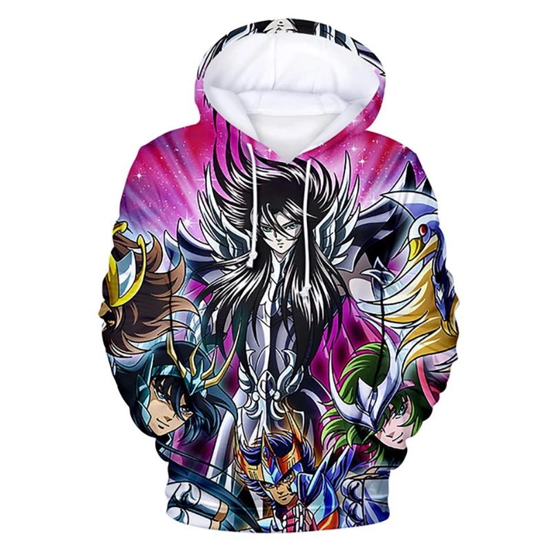 Sudadera con capucha con estampado 3D de Saint Seiya para hombre y mujer, suéter para niño, sudadera con capucha informal de moda para otoño e invierno