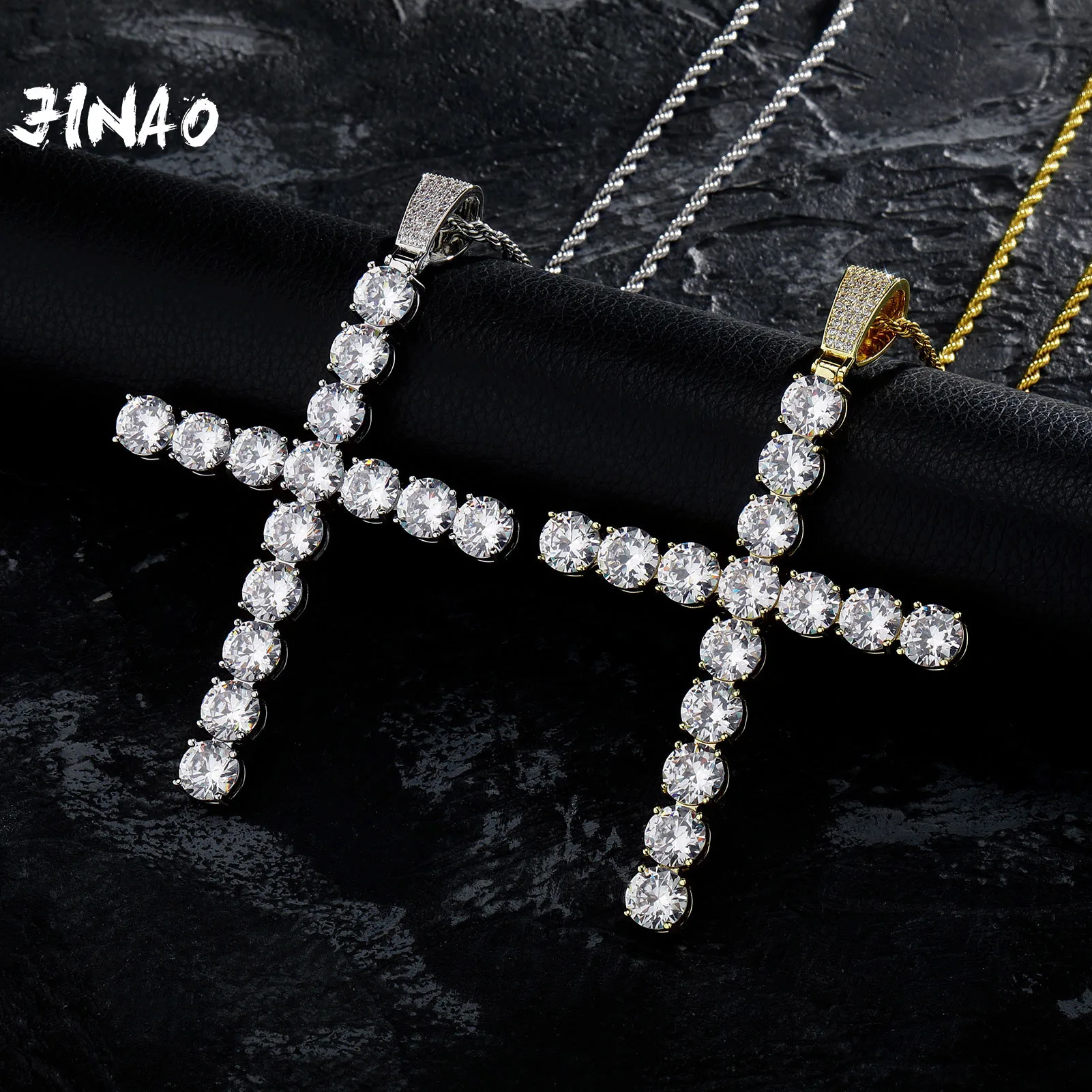 

Кулон и ожерелье JINAO в европейском и американском стиле с крестом из фианита ААА +, ювелирные изделия для мужчин и женщин, 2023