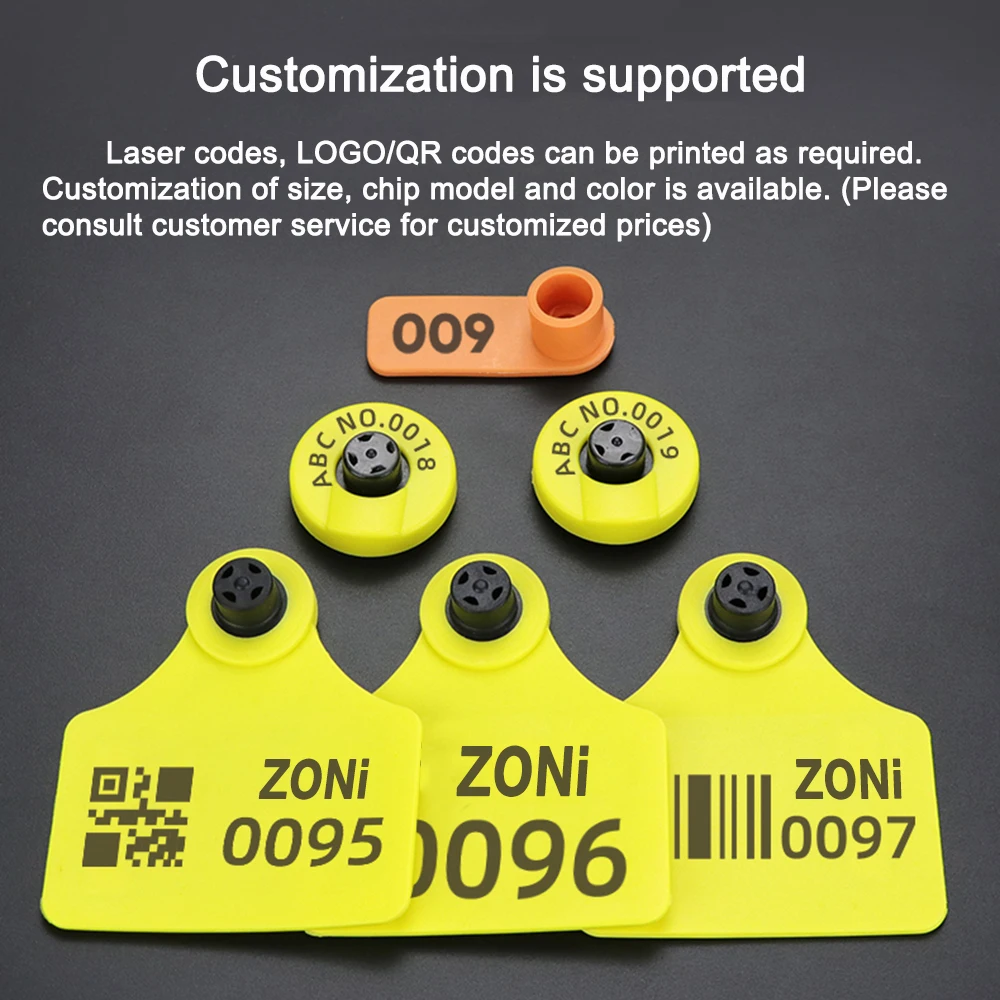 RFID UHF/LF EM4305 동물 전자 태그 125KHz 돼지, 소, 양용 귀 태그 UHF 장거리 가축 관리용 20개