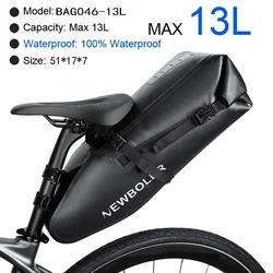 Waterproof Large Capacity Foldable Bike Saddle Bag (13L)