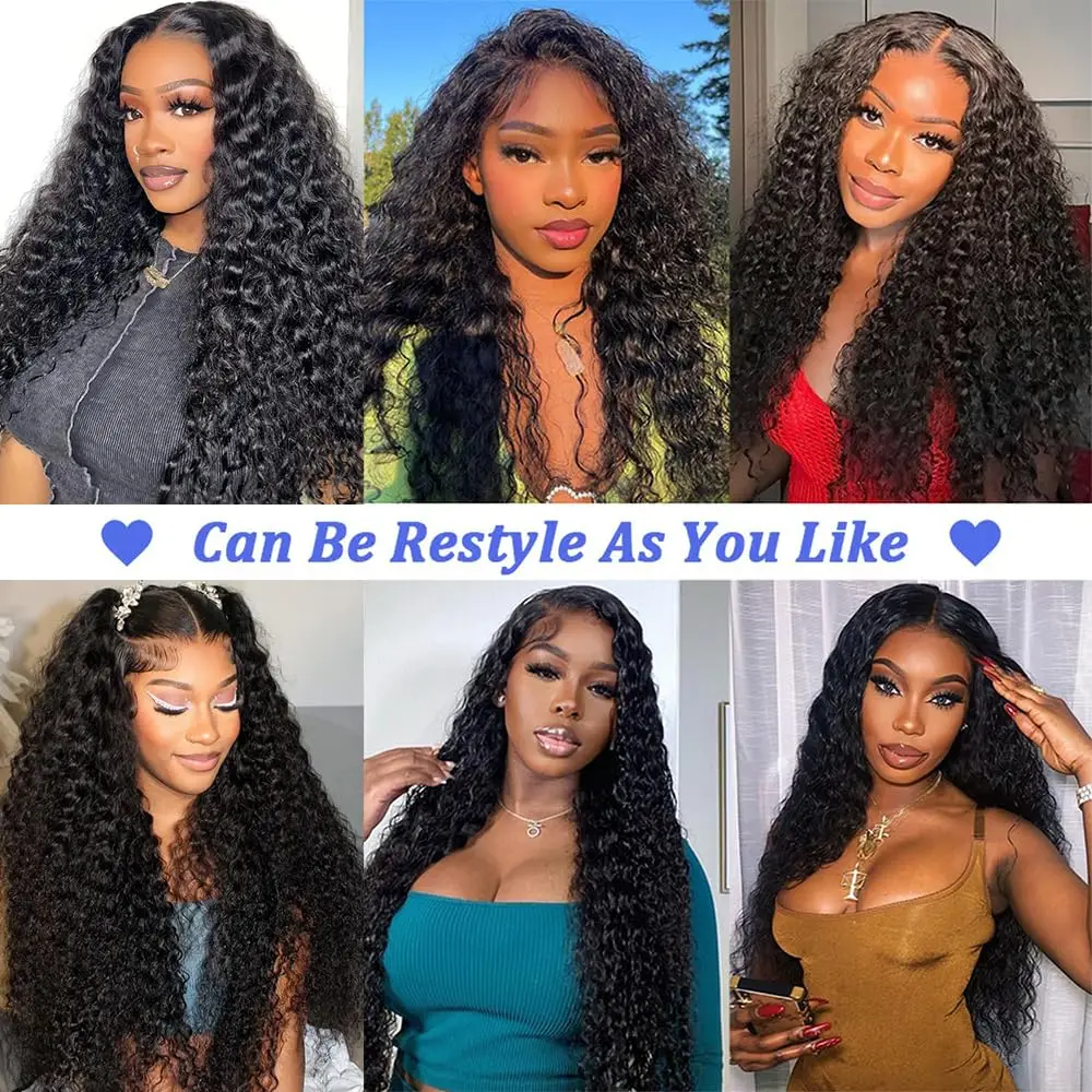 Deep Curly Lace Front Wigs Human Hair Pre Plucked 13x6 HD Lace Human Hair 13x4 Glueless Frontal Wigs For Woman Clearance Sale 6