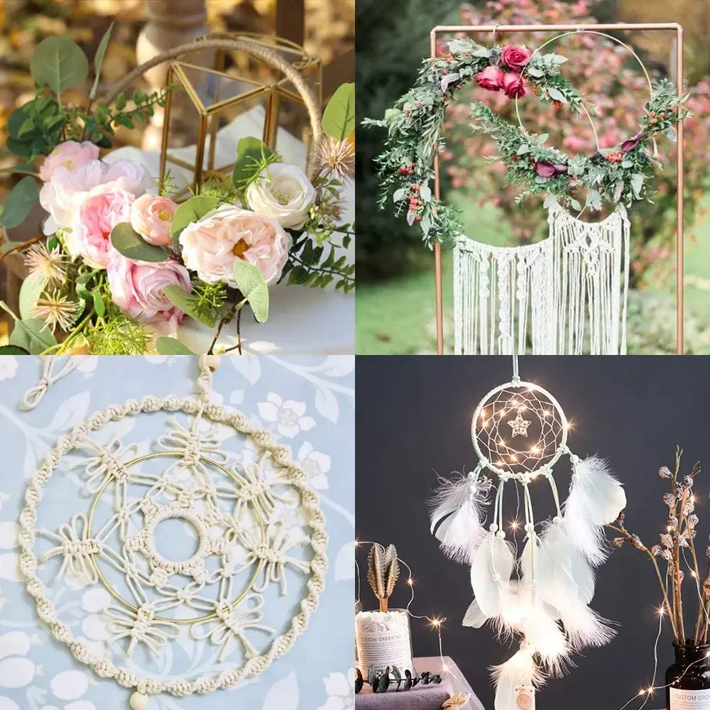 10cm 15cm 20cm 25cm 30cm Metal Floral Hoop Gold for Crafts Party Decoration Metal Dream Catcher Ring for Macrame