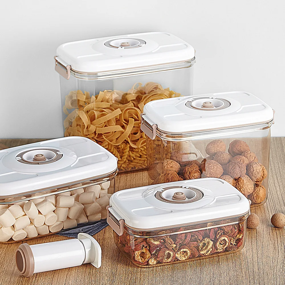 Boîte de conservation des aliments sous vide avec filet de drainage, distributeur d'aliments, boîtes de conservation fraîches scellées transparentes_voghion.com