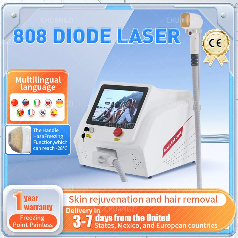 

2024 Depilation 808 755 1064nm Diode Laser Hair Removal Machine Permanent Removal Cooling Head Painless Laser Epilator For Salon