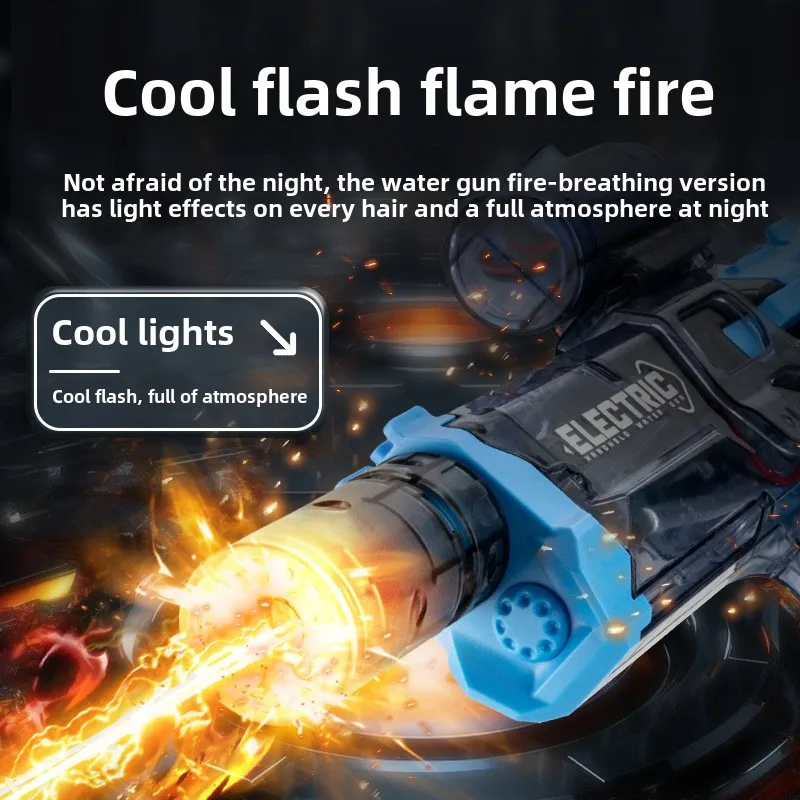 Water Guns Children Electric Water Gun Toys Simulated Flame High Pressure Fights Game Summer Outdoor Beach Swimming Pool Toys for Kids Gift