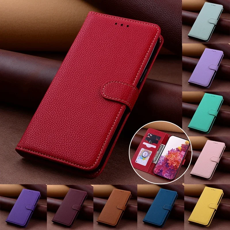 

Solid Color Wallet Case for OPPO A78 A58 A52 A72 A92 A54 A73 A74 A93 A94 PU Leather Flip Cover for Realme C11 C15 C17 C21 C25