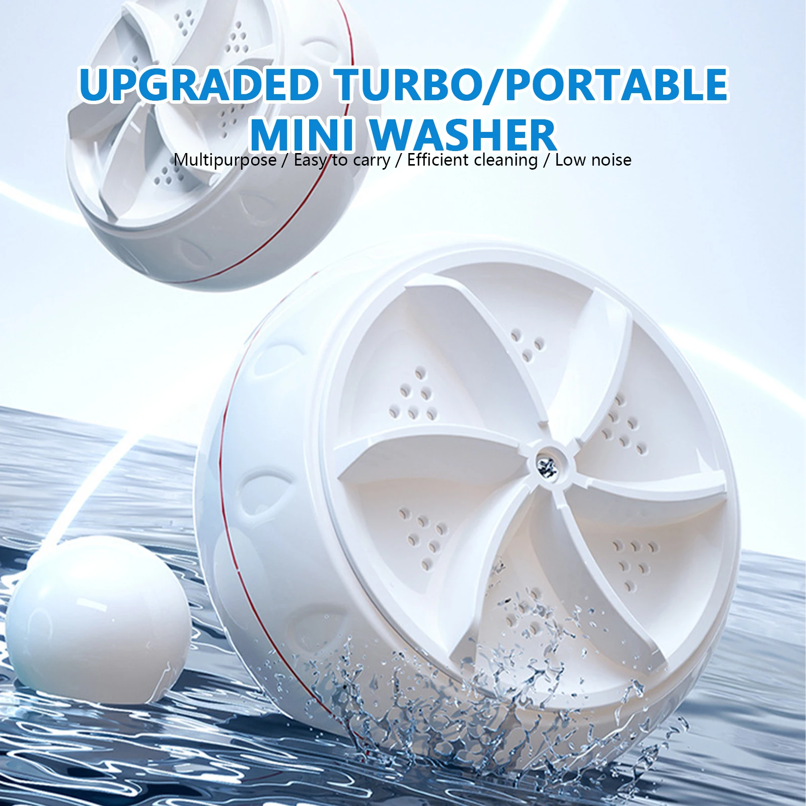 Mini Ultrasonic Turbo Washing Machine Stain Removing Portable USB Powered Removes Dirt Clothing Cleaning Washing Machine Travel