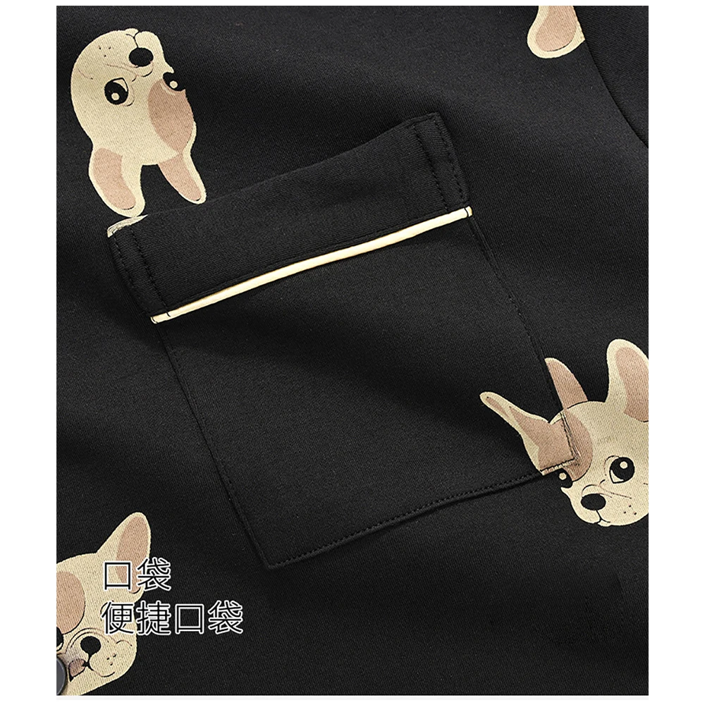 100% Lycra Cotton Antibacterial Pajamas Set for Couples Spring Autumn Long Sleeved Cardigan Men's Winter Sleepwear for Sleeping