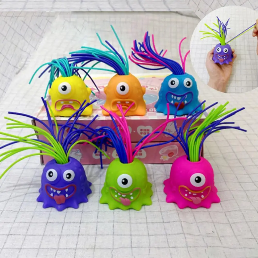 Boys Girls Hair Plucking Toy Colorful Hair Plucking Demon Toy for Stress Relief Anxiety Portable Fidget for Kids Teens