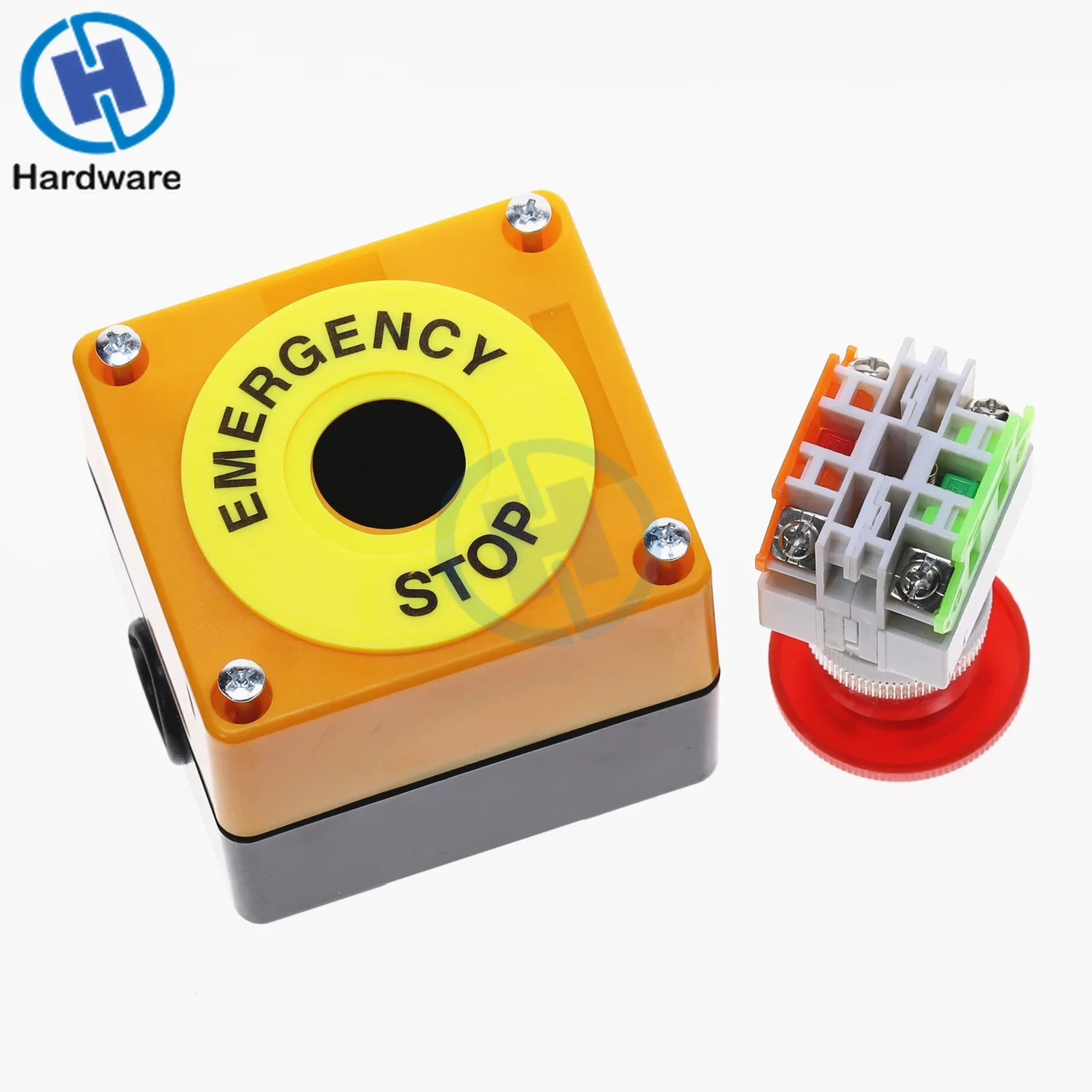 Señal roja de parada de emergencia, interruptor de botón pulsador de seta NO + NC AC660V/10A image_3