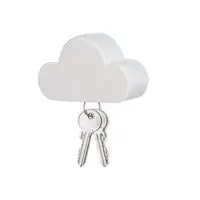 White Cloud Key Holder Adhesive Magnet Key Ring Holder Key Organizer Home Decorations Cloud Key Rack Novelty Holds Multiple Keys 1