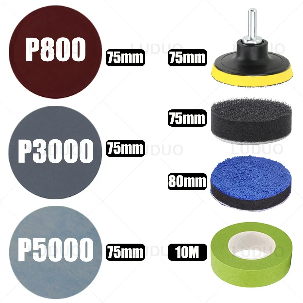 Comprehensive Car Headlight Restoration Sanding Kit with Polishing Discs