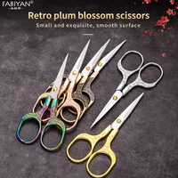 Vintage Stainless Steel Scissors Plum Blossom Pattern Fabric Thread Sewing Scissor Embroidery Sewing Shears Embroidery Scissors 1