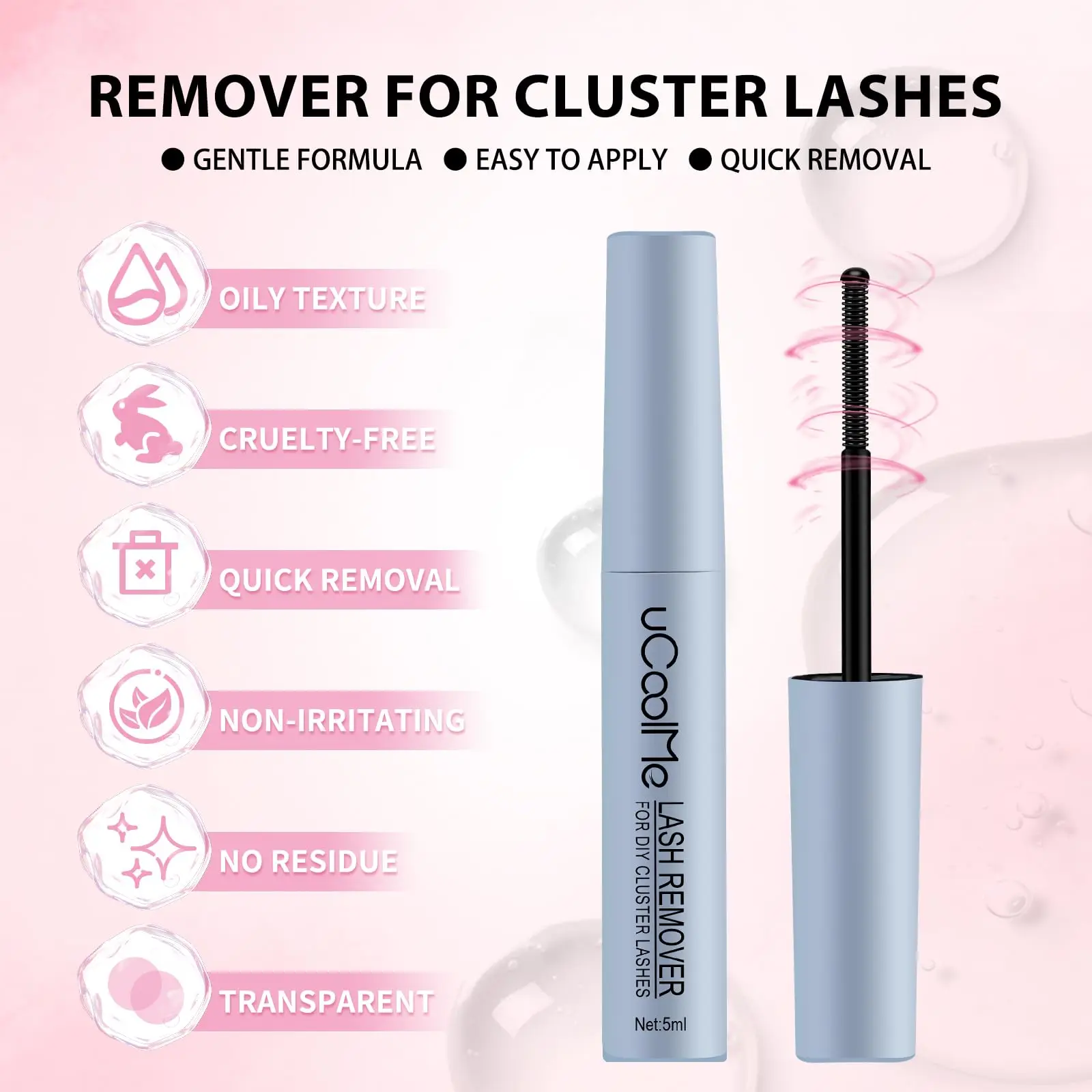 uCoolMe Lashes Flora Wispy and Spiky Clusters Kit with Bond and Seal Remover Long-lasting Waterproof Home DIY Eyelash Extension lash extension kit