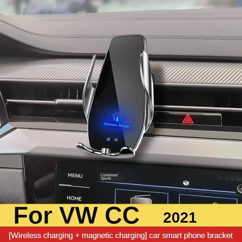 2021-2022 폭스바겐 CC 휴대 전화 홀더 무선 충전기 자동차 마운트 네비게이션 브래킷 GPS 지원 360 회전