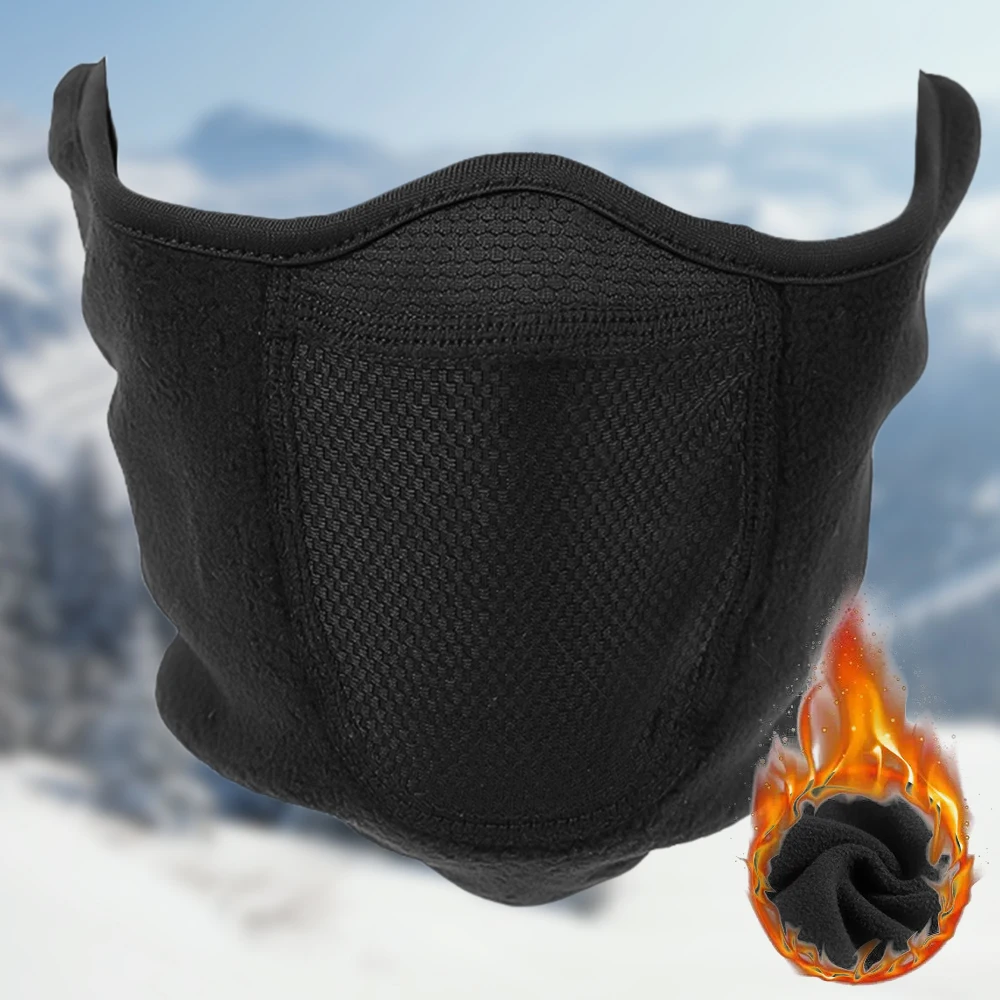 Hiver Thermique Polaire Cagoule Écharpe Ski Visage Masque Cache-Cou Snood ₣