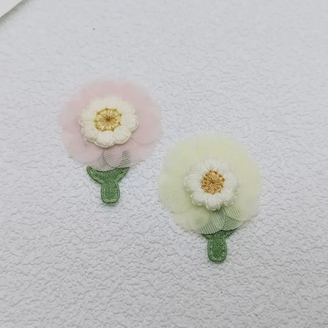 20PCS Fabric flowers accessories handmade decorative cloth stickers DIY headdress clothes socks accessories