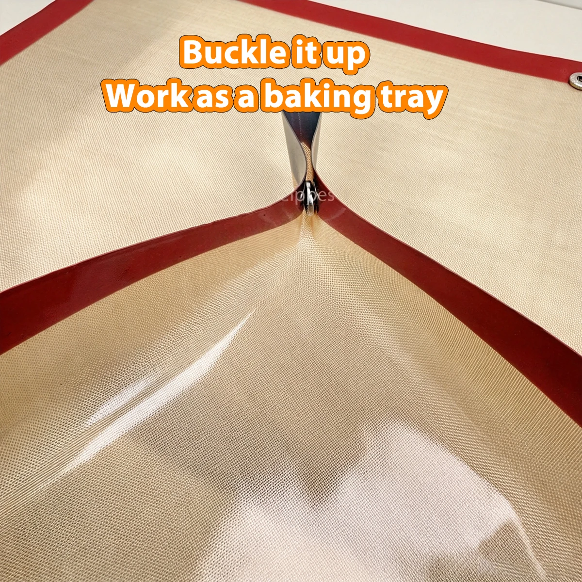 Leakproof Silicone Baking Mat with Buckle – Non-Stick Oven Mat and Snap-Together Corners Forming Tray
