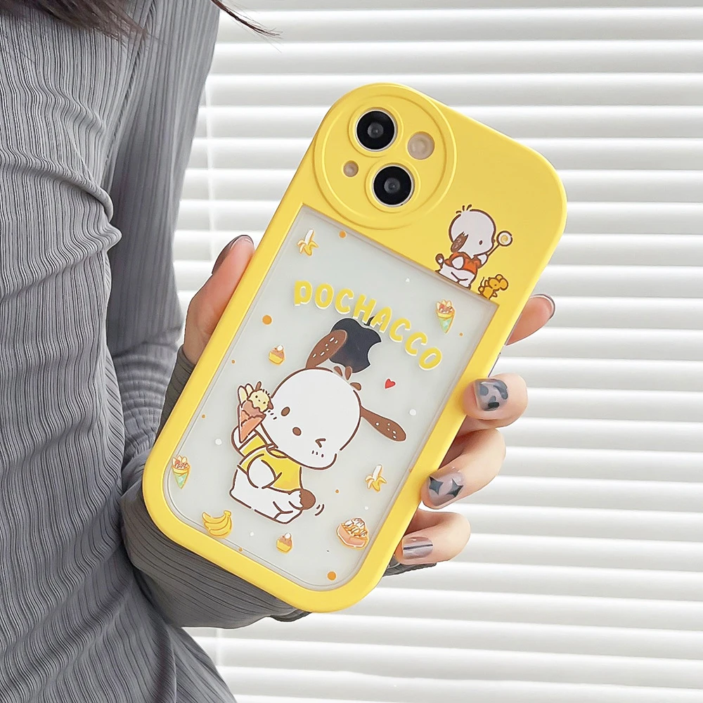 Cartoon Cute Pochacco Mobile Phone Case Kawaii Anime Sanrio iPhone 14 13 12  11 X Plus Pro Max Protective Shell Girls Gifts Toys - AliExpress