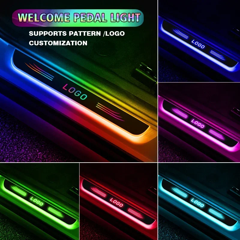 Luce Della Portiera Dell'Auto Logo Proiettore Lampada Laser Usb Power Moving Led Welcome Pedal Car Scuff Plate Pedal Per Bmw Z3 Z4 X5 X6 E38 E39