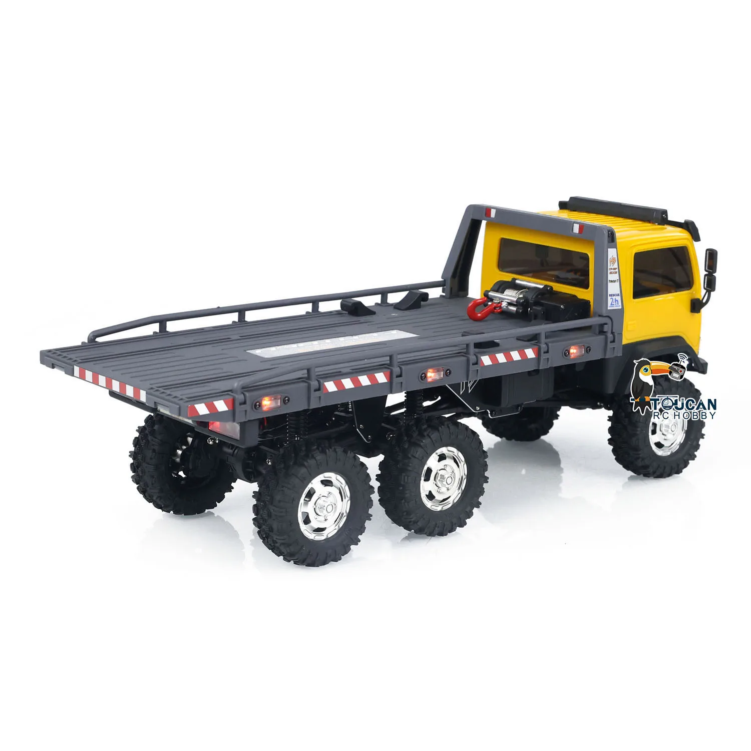 RTR 1/18 RC Crawler 6x6 Flatbed Truck Rock Car Hobby Plus CR18P Remote Control Off-Road Model 2-Speed Transmission Vehicle Light 2