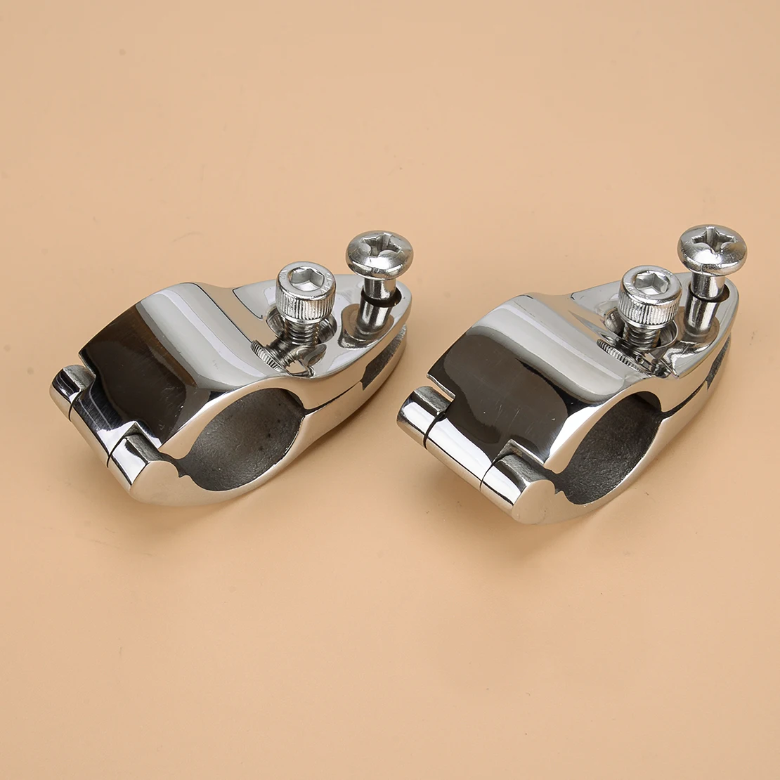2 Pezzi 7/8 "22Mm Cerniera Scorrevole A Ganasce Incernierata Montaggio Su Guida Per Barca Yacht Bimini Top In Acciaio Inossidabile