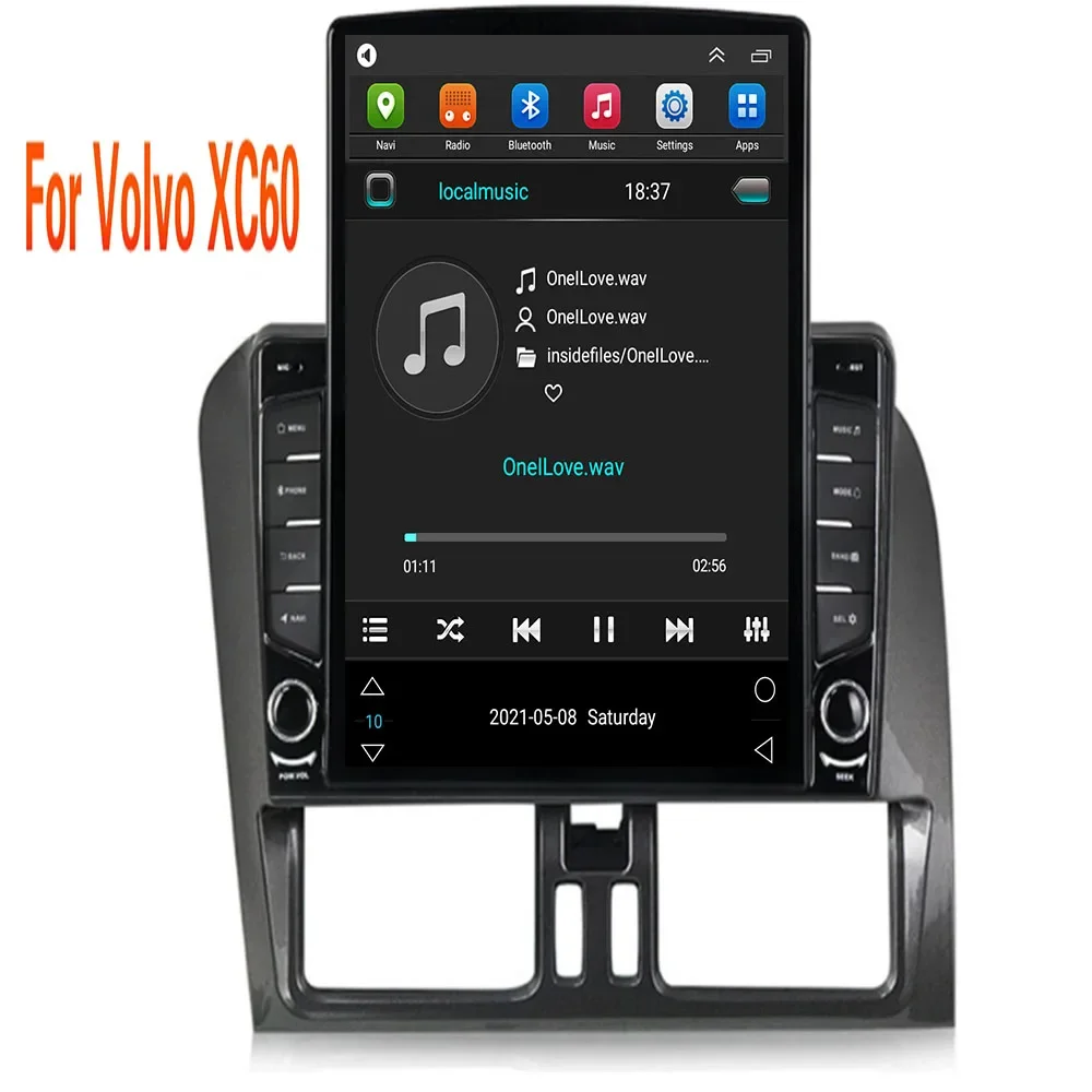 8G+128G Android 13 Car Radio Audio Multimedia Player Tesla Style Carplay Auto 2 DIN For Volvo XC60 2009-2017 GPS Navigation BT