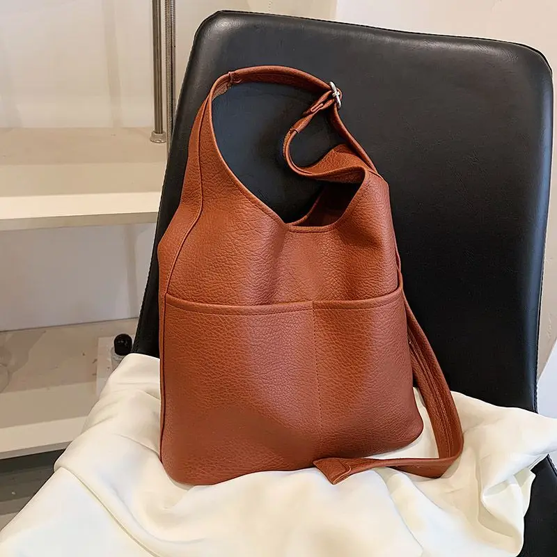 Brand Korean Fashion Bucket Handbag Women Shoulder Bag Large Capacity Pu Luxury Handbag Shopping Bag With Small Bag 2023 New