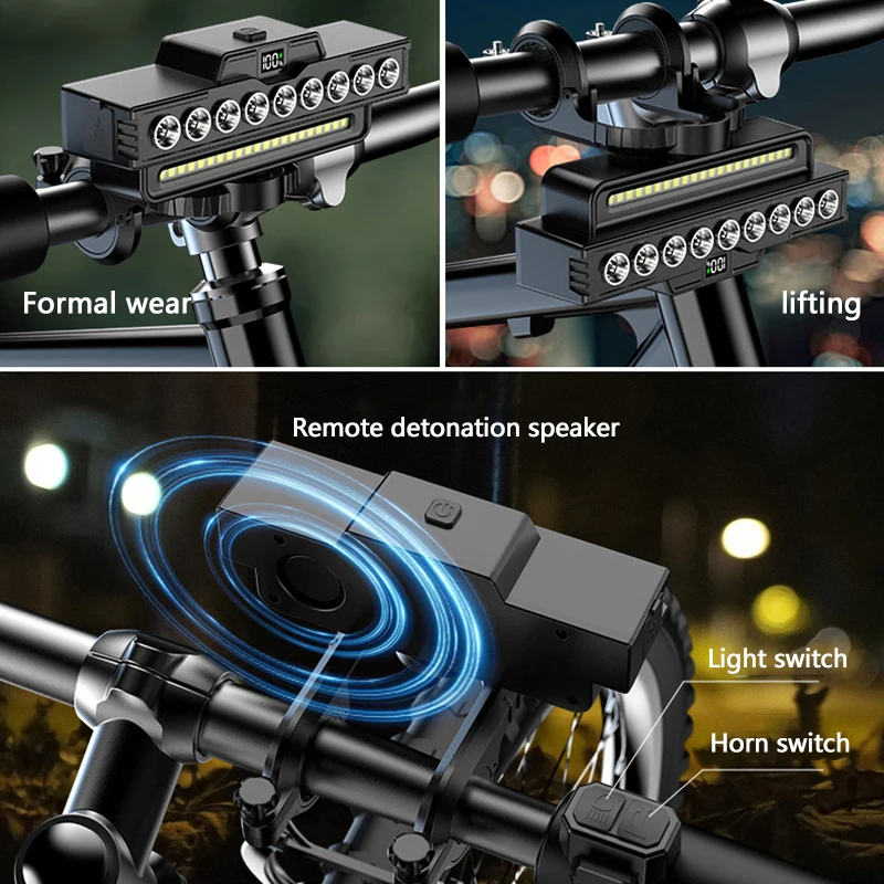 Haut-parleur Klaxon Lumineux Rechargeable USB Pour Vélo De Montagne, Accessoires De Randonnée En Plein Air 7588 - Chine Éclairage De Vélo, éclairage LED