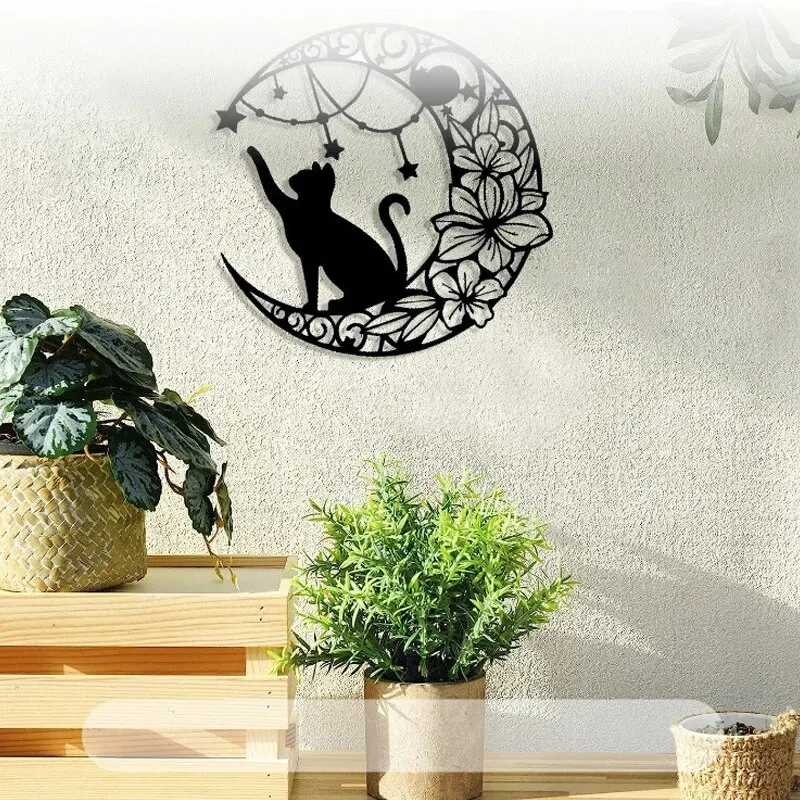 Moon Black Cat Metal Wall Art 5 | Moon Black Cat Metal Wall Art 4