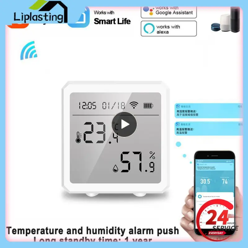 

Tuya Wifi Temperature and Humidity Sensor Wireless Smart Thermometer Hygrometer Detector Works with Alexa Home Smart Life