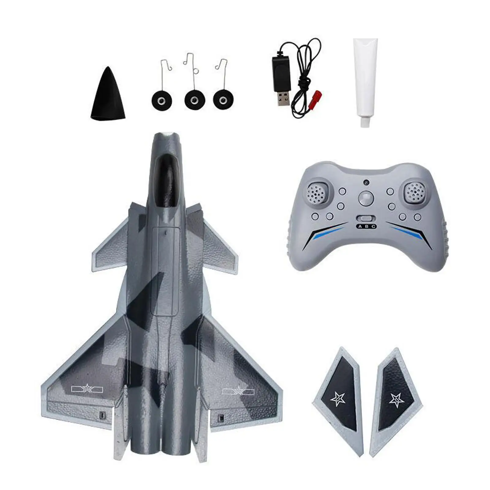 J20 Fighter Multifunctional USB Rechargeable Easy to Control FX9630 RC Plane 4 Channel RC Airplane Toy for Children Girls Boys