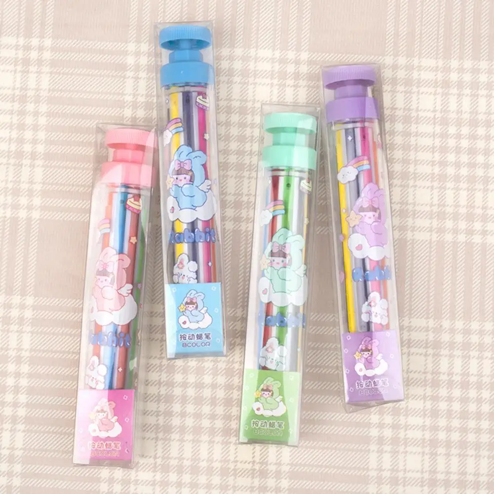 8-in-1 Rotate Multi-color Crayons Drawing Pen triangular crayons set for Kids Art Graffiti