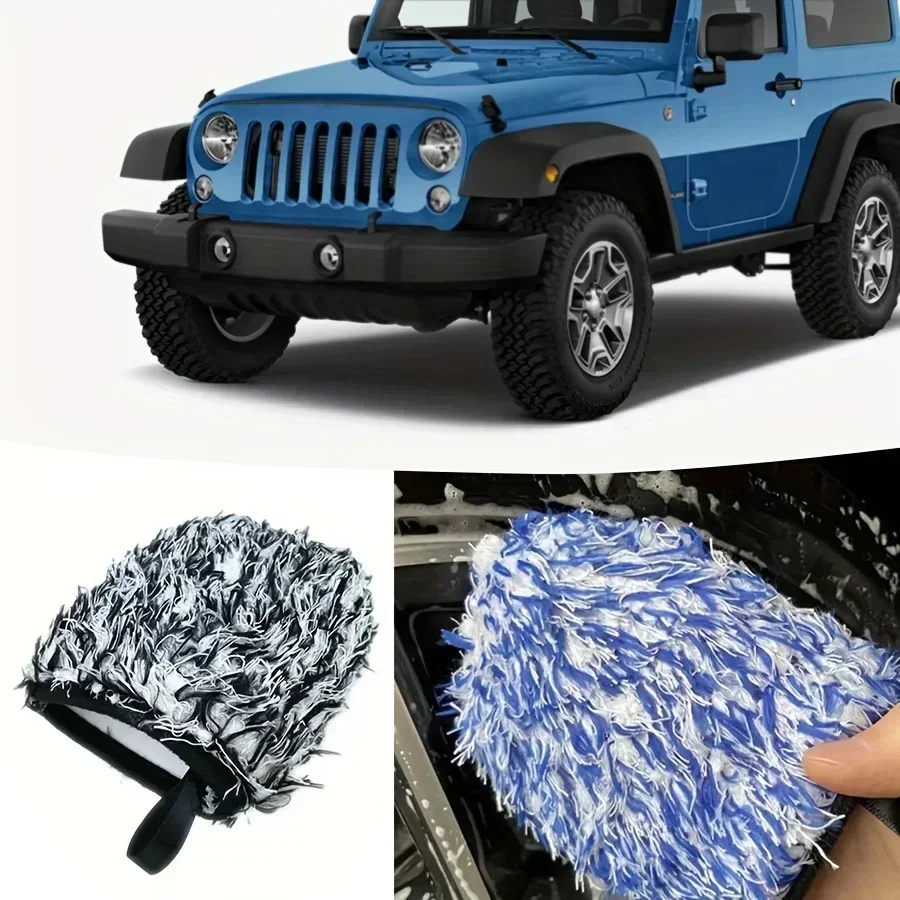 Plush Car Wash Mitt Microfiber Thick Car Cleaning Mitts Auto Car Wash Accessories Car Cleaning Tools Dusting Gloves
