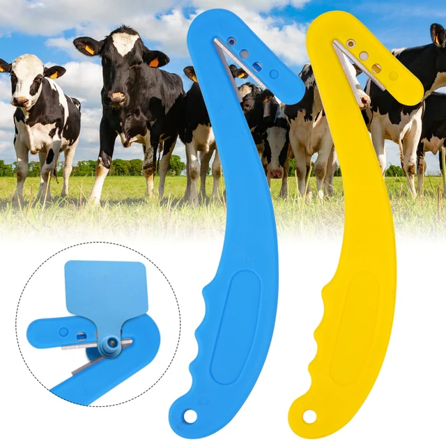 Livestock Safety Ear Tag Removal Tool Hay String Cutter Bandage for Cattle Goat Sheep Pig Tag Removal Knife Veterinary Farm 1Pc 3
