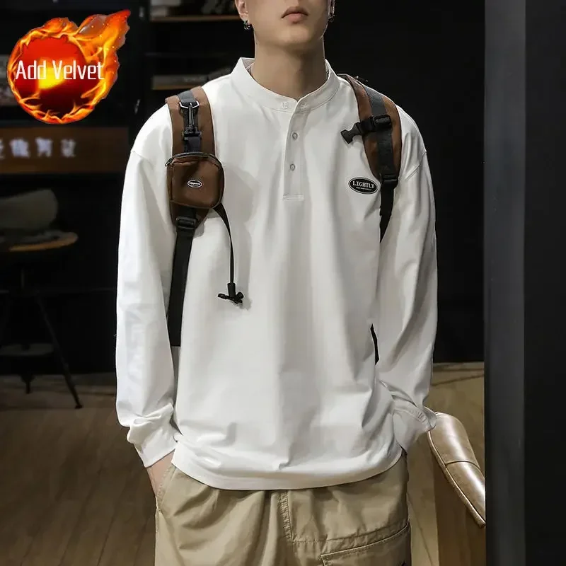 thumbnail image 1 of Ropa masculina talla S alta calidad invierno nuevo manga larga lujo 2024 camisetas para hombres marca Japón ropa de calle It Korean Tee F Tops, 1 of 5