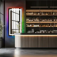 LUVODI Large Rectangular RGB Backlight Bathroom Mirror with Stereophonic Bluetooth Speaker Wall Mounted Vanity Dressing Mirror - Image 2