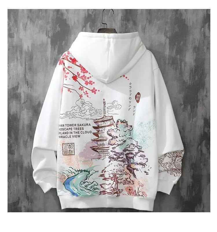 

Autumn Winter print hoodie y2k clothes harajuku Men's anime hip-hop japanese streetwear Sweatshirt Harajuku hoodies men