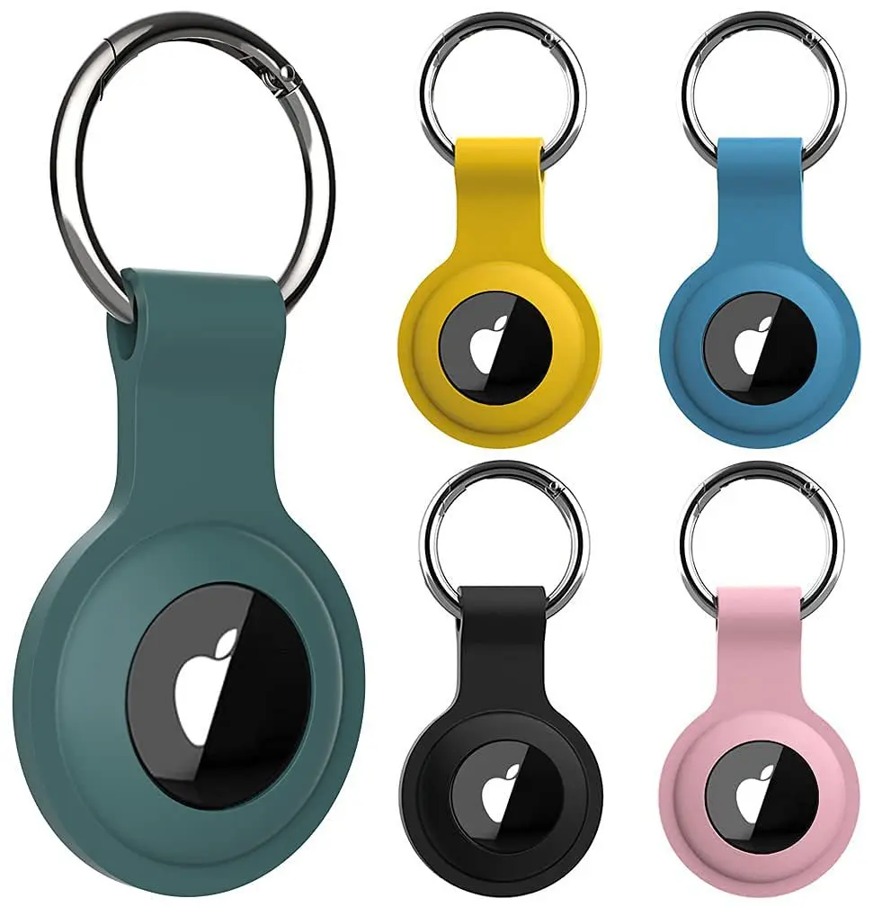 Anti-lost Keychain Holder Silicone Case for Airtag Air Tag Dog Cat Pet Collar Keys Tracker Protective Full Cover Waterproof 2