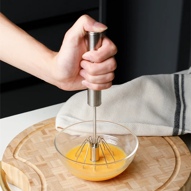 Stainless Steel Semi-automatic Whisk Handhold Push-type Egg Beater For Home  Kitchen