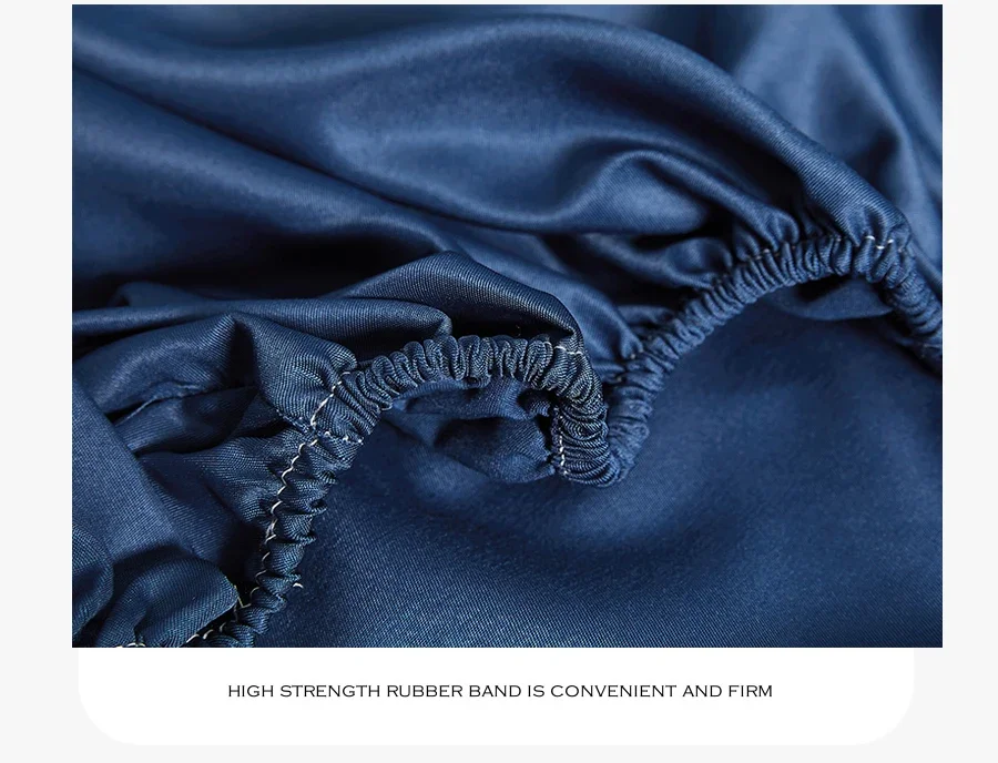 WASART Glatter Satin-Rayon-Spannbettlaken, Matratzenbezug, Sommer-Tagesdecken, solide, seidige Stickerei, Paar, luxuriöses Doppelbett, Bettlaken – Detail 18
