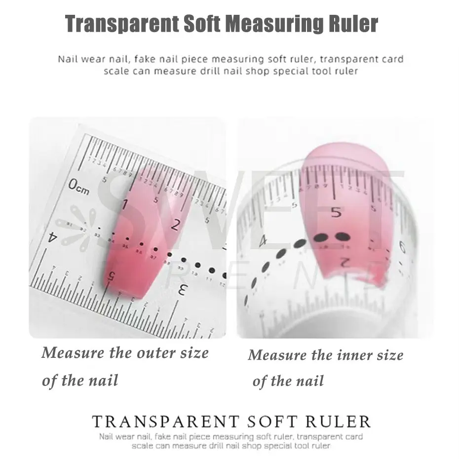 Règle de mesure des ongles transparente, pour identifier les faux — free download