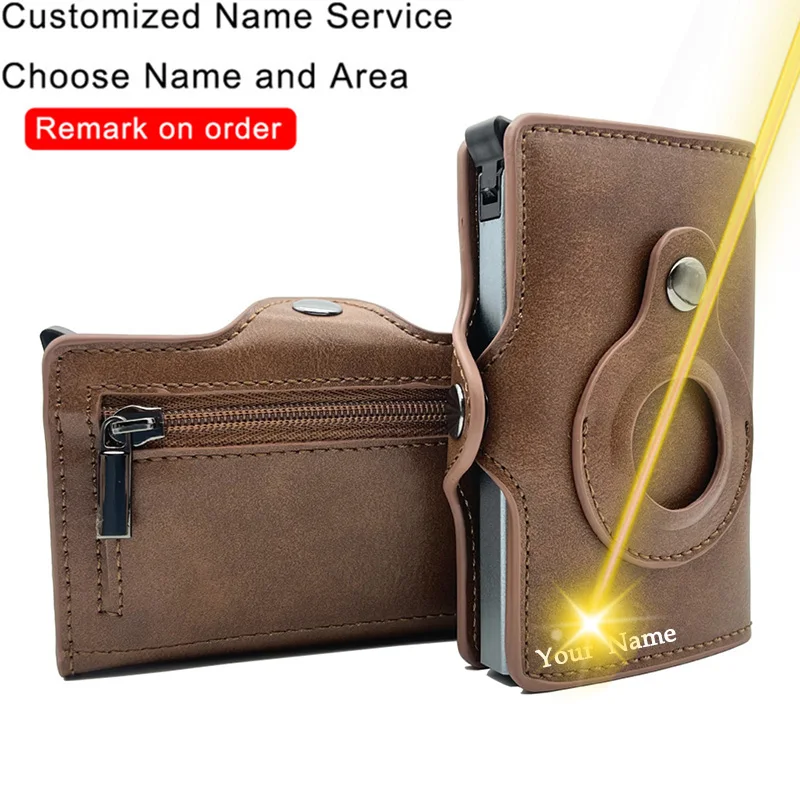 Name Rfid Card Holder Men Airtags Wallet Money Clips Leather Purse Slim Wallets For Apple AirTags Tracker Card Holder wallet card holder,card holder,credit card holder,airtag holder